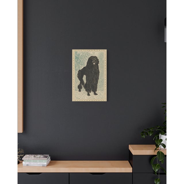 Atelier Aria Lumae Arts and Crafts Style Black Standard Poodle Dog Silhouette Geometric Lithograph Fine Art Gallery Board Print 18 X 24 For Sale In San Antonio - Image 6 of 15