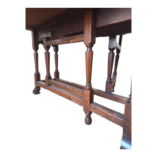 17th Century William & Mary Oak Gateleg Dining Table from Elaine Phillips Provenance, 1690 For Sale - Image 10 of 16