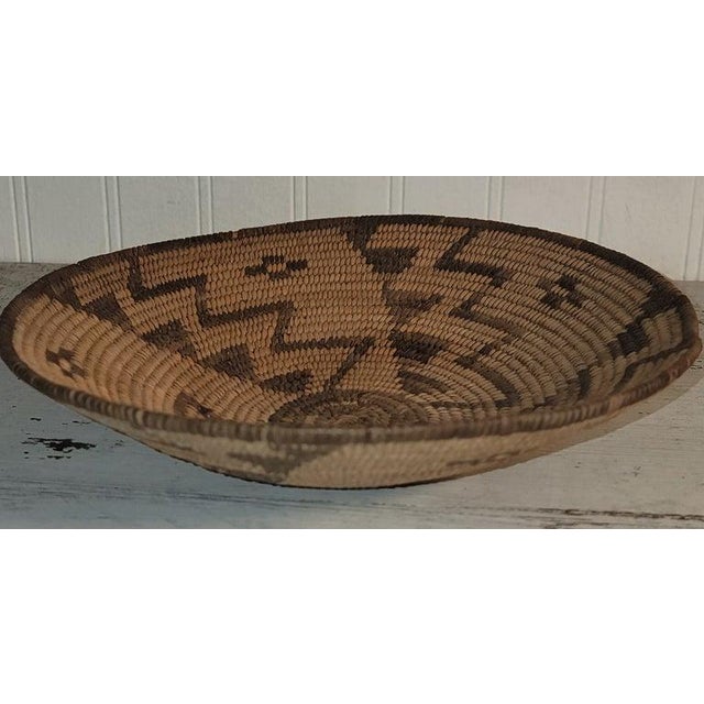 This fine geometric Pima round tray is in fine condition with a wonderful original patina.Very unusual design or pattern.