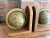 Great set of Old World Globe Bookends. Paper covered globes are mounted on wood. Made in Hong Kong. Each bookend is...