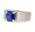GIA Certified 2.23 Carat Square Cut Blue Sapphire Men's Matte Finish 18K Ring, Size 7 For Sale In Miami - Image 6 of 10