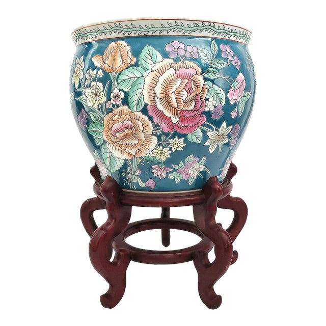 Planter Fishbowl Goldfish Gold Fish Bowl & Stand For Sale