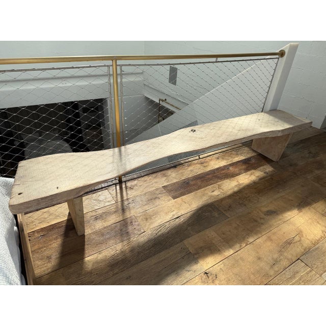 Brown Andrianna Shamaris Impressive Live Edge Teak Wood Long Bench For Sale - Image 8 of 18