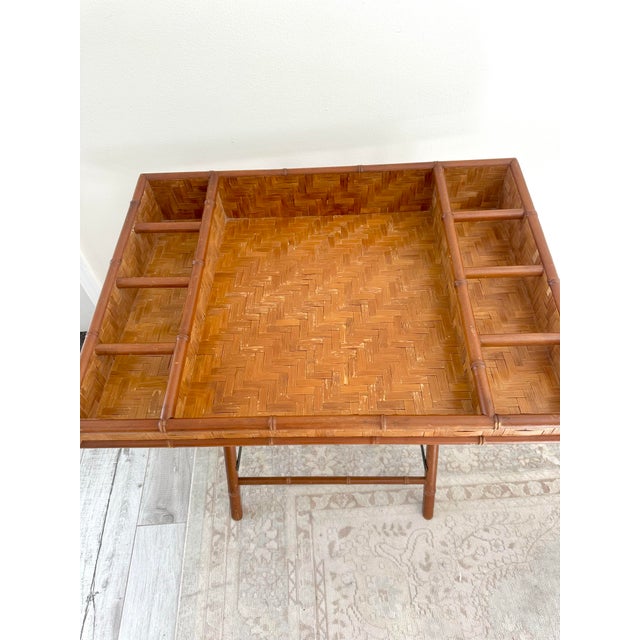 Vintage Faux Bamboo Butler Folding Tray For Sale - Image 4 of 7