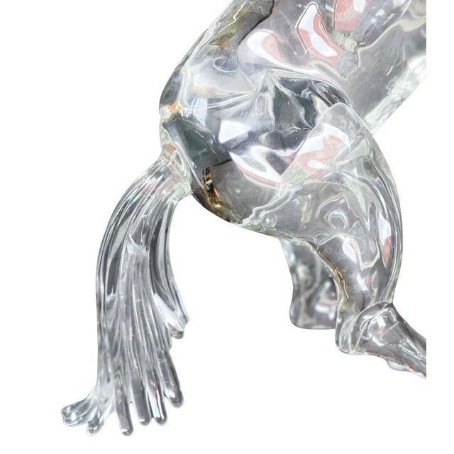 1980s 1980s Clear Murano Glass Horse Sculpture by Arnaldo Zanella For Sale - Image 5 of 7