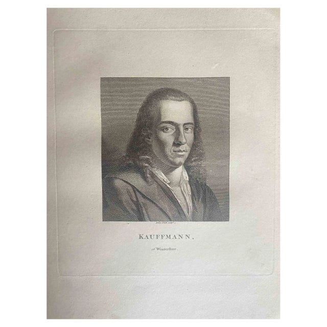 Anker Smith, Portrait of Kauffmann, Original Etching, 1810 For Sale