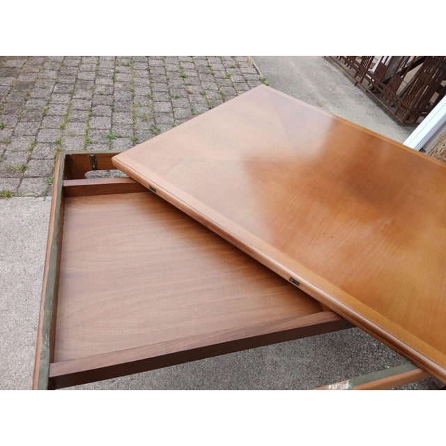 Tan Vintage Extendable Folding Table by Tito Agnoli for Molteni, 1970s For Sale - Image 8 of 9