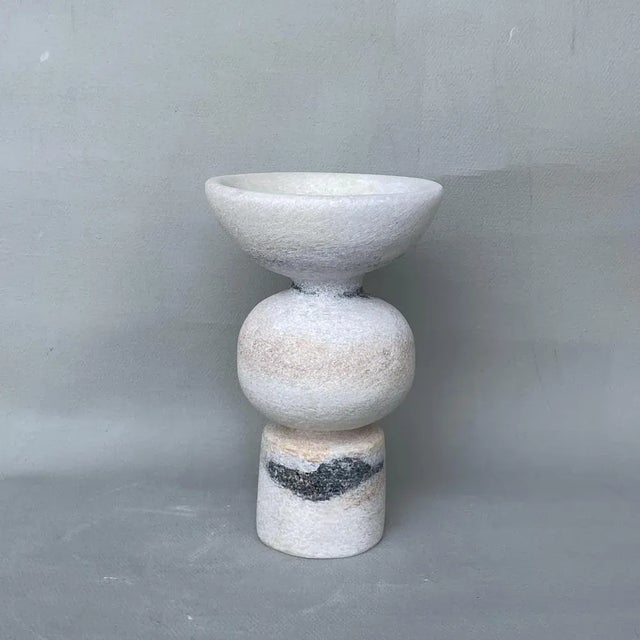 Contemporary Naxian Marble Vase by Tom Von Kaenel For Sale - Image 3 of 6