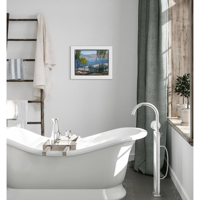 Blue Expressionist Trees Landscape (Original Oil Painting) For Sale - Image 8 of 11