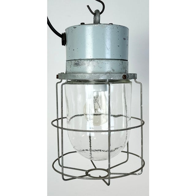 Industrial Aluminium Cage Light with Clear Glass from Elektrosvit, 1970s For Sale - Image 10 of 15
