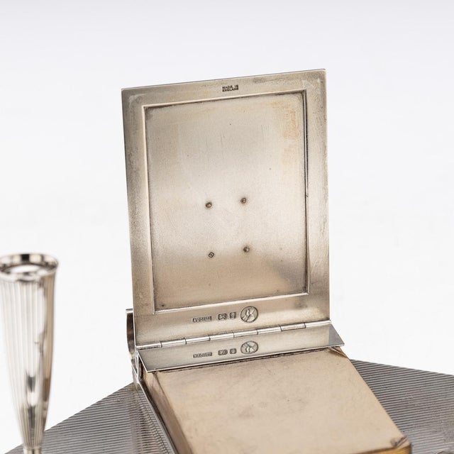 20th Century Art Deco English Silver Desk Set & Mechanical Pencil, London, 1936 , Set of 2 For Sale - Image 11 of 16