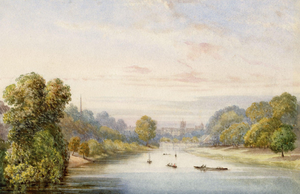 Unknown, Looking to Kensington Palace from the Bridge over the Serpentine, London, Watercolour