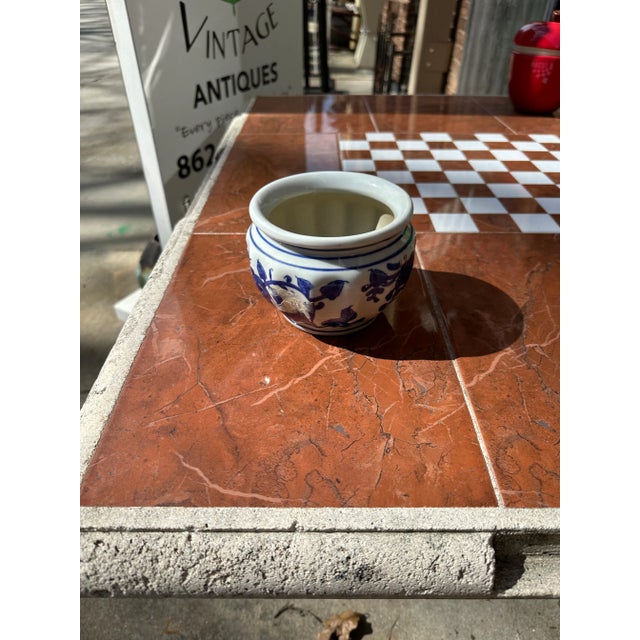 Mid-Century Modern 1970s Small Blue and White Vase For Sale - Image 3 of 7