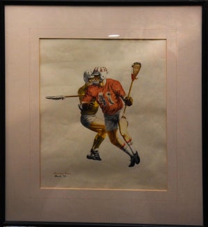 Lacrosse Action, 1974 Drawing, Framed