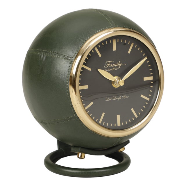 Draper Dark Green Designer Standing Accent Clock For Sale
