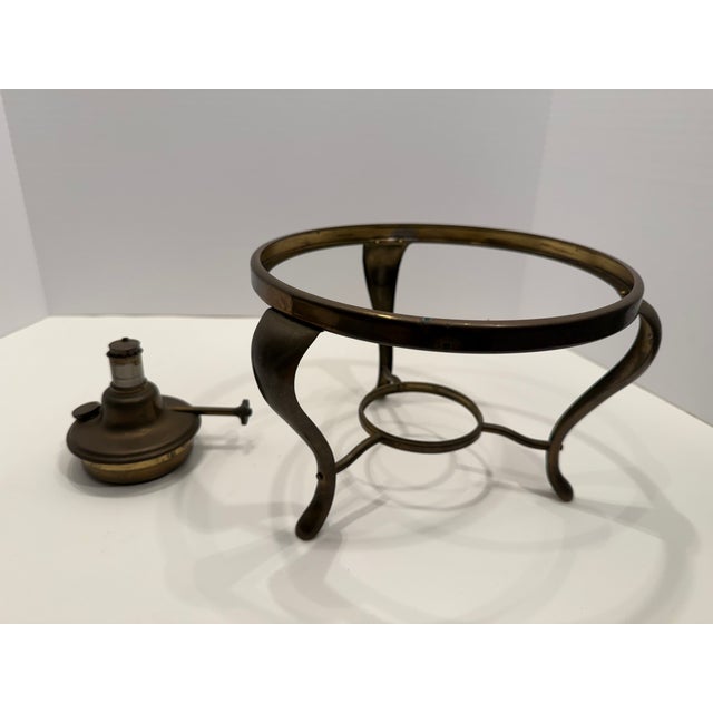 1910s Antique Empress Ware Brass & Copper Chafing Dish Set by Ny Stamping Co. (c.1910's) For Sale - Image 5 of 5