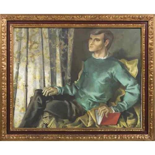 William Camarinha, Portrait of Luís Cid Monteiro, Oil on Canvas For Sale