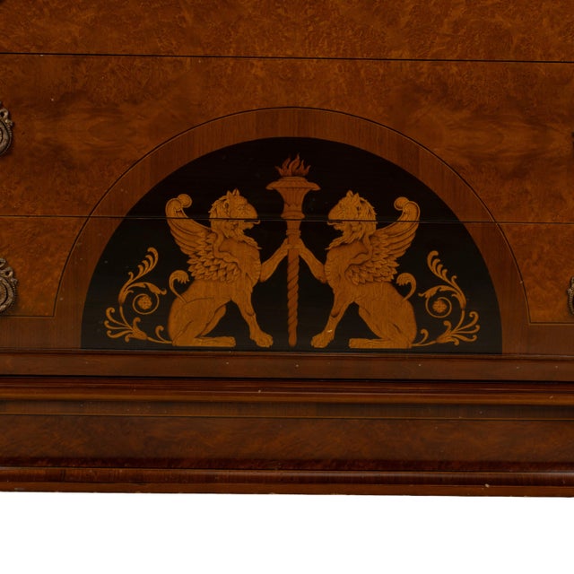1980s 1980s Empire Style Chest of Drawers W/ Griffin Motifs &Hidden Drawer, Neoclassical Dresser For Sale - Image 5 of 18