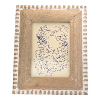 Original Vintage Wayne Cunningham Small Abstract Ink Drawing Framed For Sale