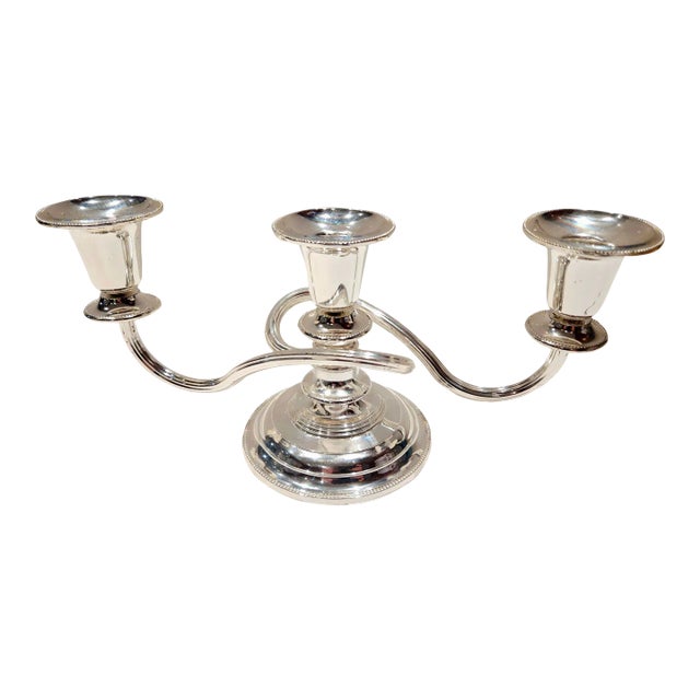 Vintage 1980s Zinc Plated Candelaria For Sale