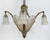 Art Deco Gilt, Silvered Bronze Chandelier, Frosted Glass Shades Offered for sale is an Art Deco gilt and silvered bronze...
