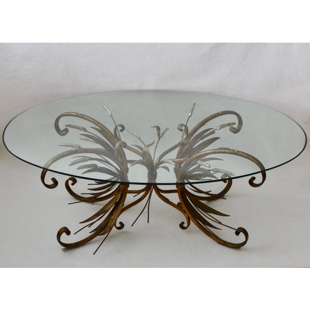Hans Kögl Style Midcentury Italian Gilded Tole Floral Coffee Table Base For Sale - Image 12 of 12