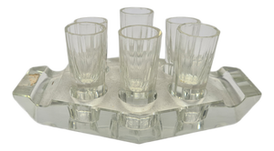 Art Deco Vodka Shot Glasses from Hortensja Glassworks, Poland, 1950s, Set of 7
