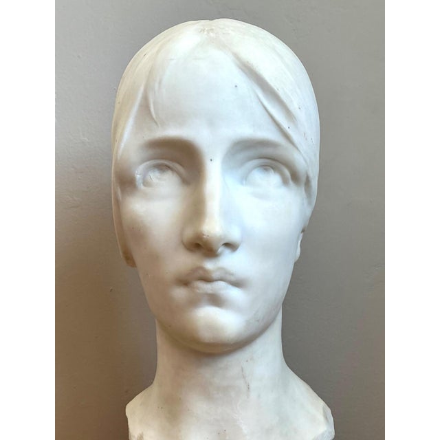 Vintage Carved Marble Head Sculpture For Sale - Image 12 of 18