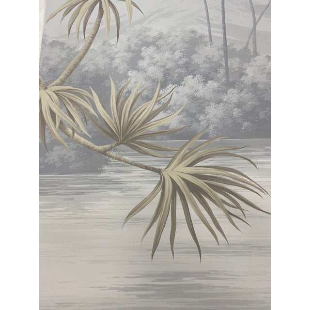 Not Yet Made - Made To Order 36" * H96" * 3ps,Hand-Painted Retro Tropical Landscape Mural Wallpaper, Made-to-Measure Custom Sizing For Sale - Image 5 of 7