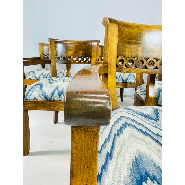 Set of 6 Solid Wood Dining Room Armchairs, Usa 1970s For Sale - Image 11 of 12