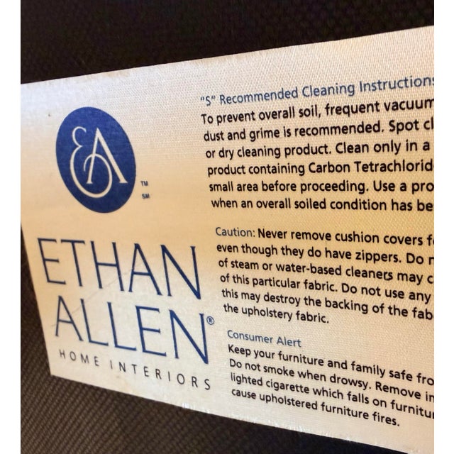 Wood Pair of Ethan Allen Red Upholstered Arm Chairs For Sale - Image 7 of 7