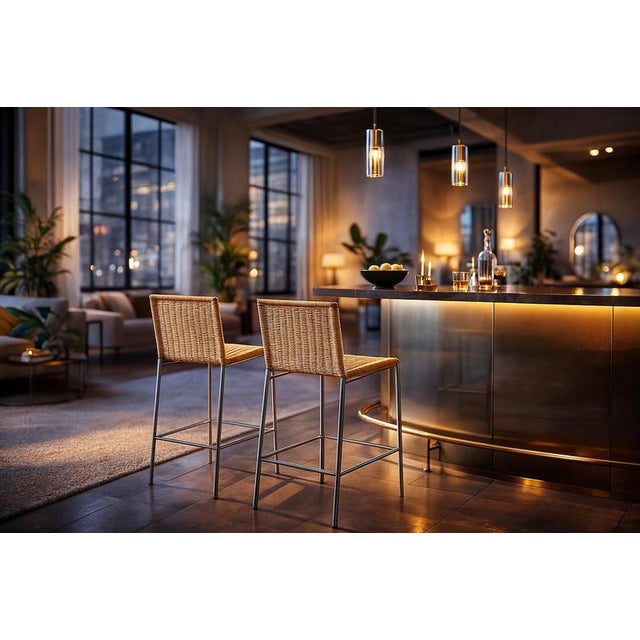 Beige Agra Bar Stools by Enrico Franzolini for Accademia, Italy, 1990s, Set of 2 For Sale - Image 8 of 13