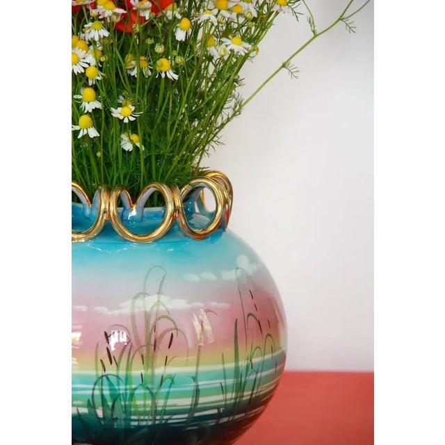 Ceramic Vintage Art Deco Ceramic Vase, Italy, 1940s For Sale - Image 7 of 9