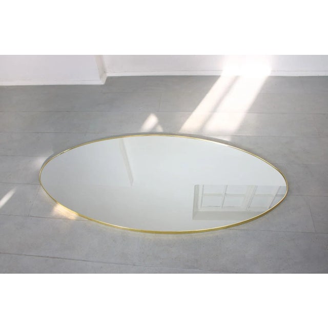 Big Vintage Oval Golden Frame Mirror, 1970s For Sale - Image 12 of 18