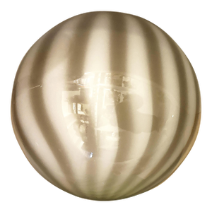Italian Milky-White and Beige Murano Glass Swirlings Sphere Flush Mount in 70's Style