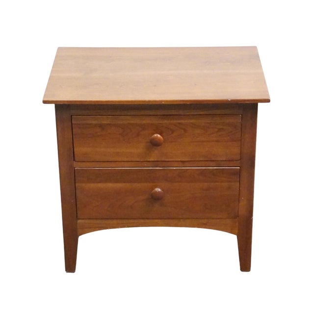 French Country Ethan Allen American Impressions Collection Solid Cherry 24" Two Drawer Nightstand 24-5406 For Sale - Image 3 of 12