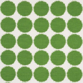 Schumacher X Studio Bon Fuzz Fabric in Green For Sale