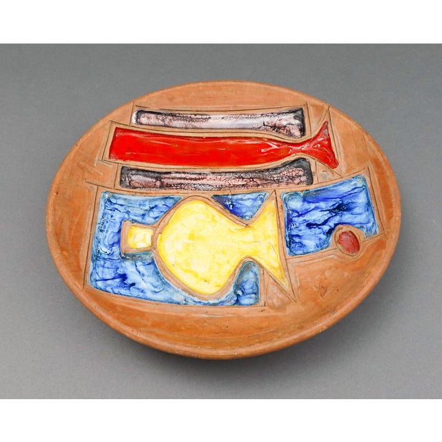 Mid-Century Modern Mid 20th Century Raymor Bitossi Alvino Bagni Italy Mid-Century Modern Terra Cotta Art Pottery Plate For Sale - Image 3 of 7