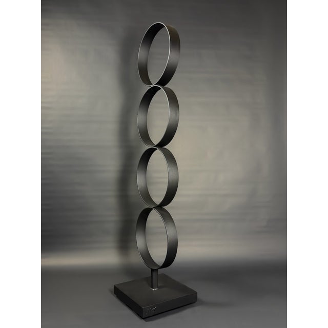 "Circa" – Large Black Steel Ring Modern Metal Sculpture For Sale - Image 4 of 8