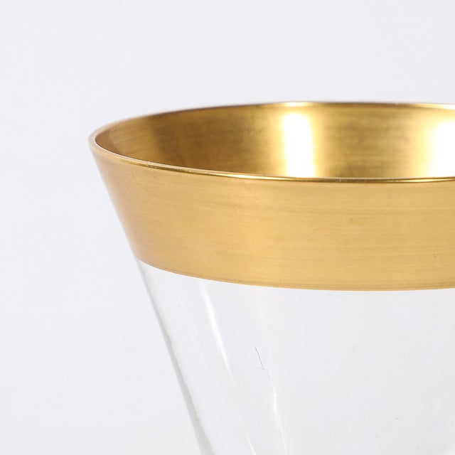 Set of 6 Mid-Century Modernist Gilt Rimmed Wine Glasses by Dorothy Thorpe For Sale - Image 12 of 14
