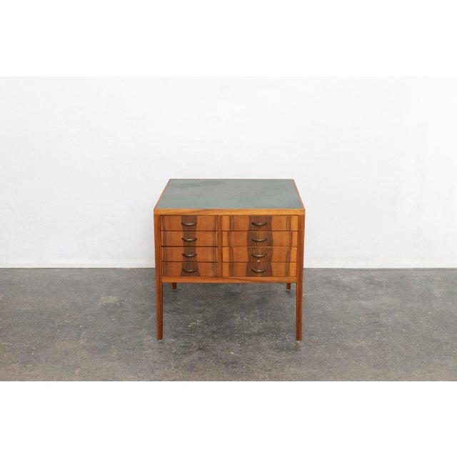 Art Nouveau Tigerwood Linoleum Chest of Drawers, 1940s For Sale - Image 4 of 15