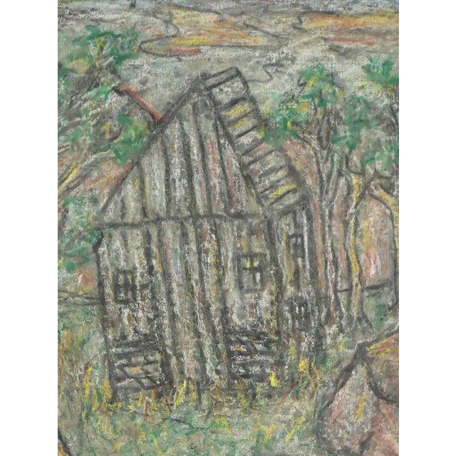 1950s Mid Century Original Abstract Expressionism -- Sierra Mountains Cabin Landscape by Honora Berg For Sale - Image 5 of 6