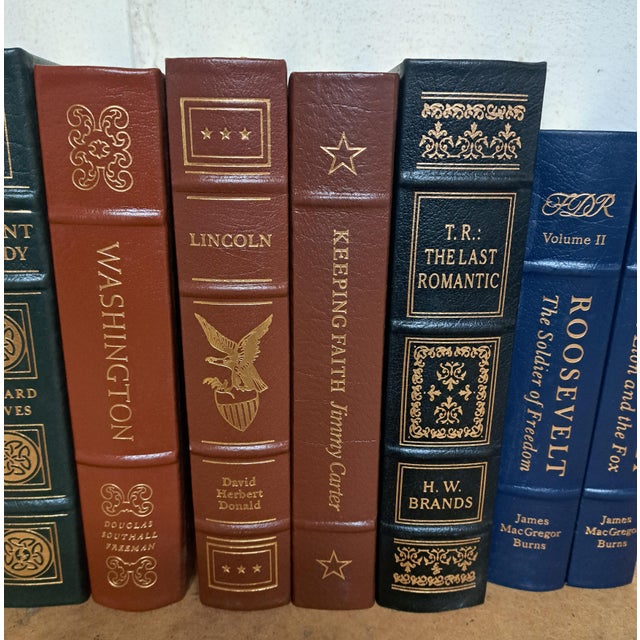 Easton Press Library of the Presidents Set of 9 Leather Books For Sale - Image 4 of 17