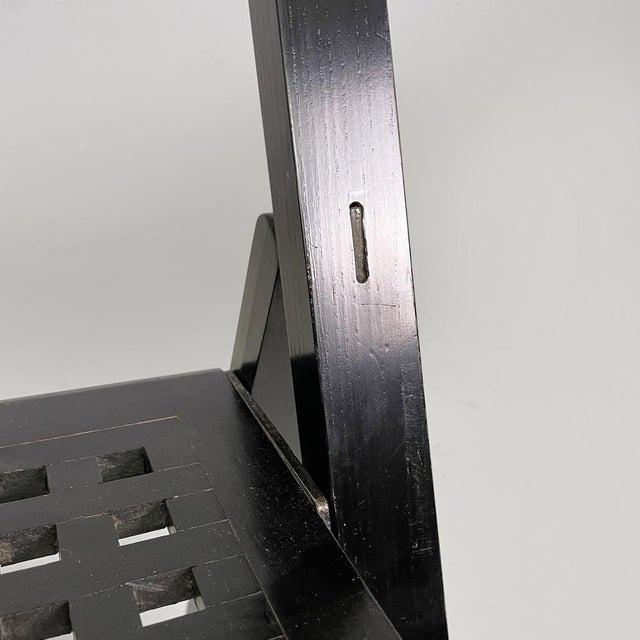 Italian Modern Black Wooden Folding Chairs, 1980s, Set of 2 For Sale - Image 12 of 18