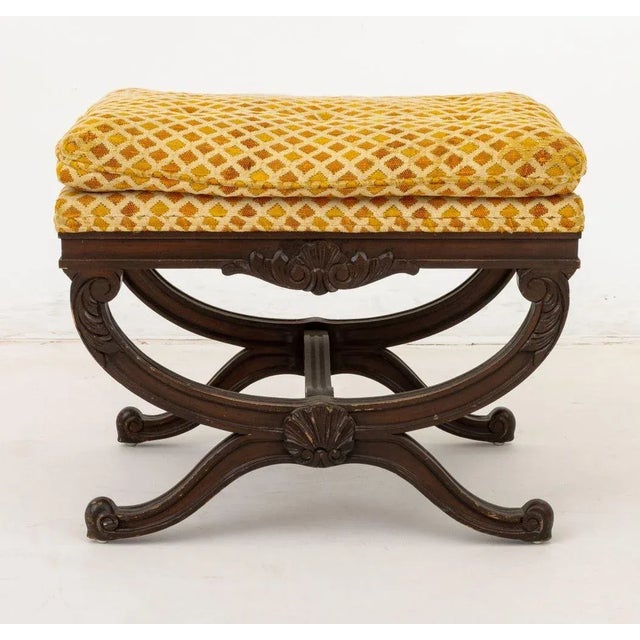 Carved Mahogany X-Form Stool For Sale In New York - Image 6 of 7