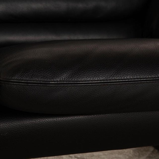 Modern Leather Two Seater Black Bora Sofa from Leolux For Sale - Image 3 of 9