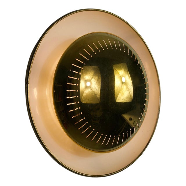 Mid-Century Brass Flush Mount or Wall Lamp attributed to Hillebrand Leuchten, 1960s For Sale