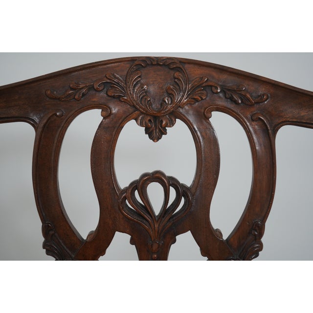 1980s Set of 6 Mahogany Chippendale Style Dining Chairs For Sale - Image 5 of 18