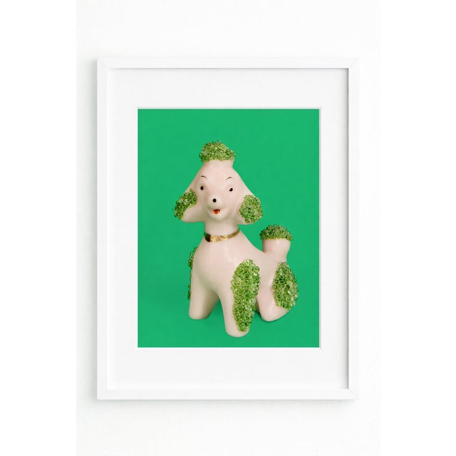 Contemporary Green Beaded Pink Poodle Contemporary Dog Still Life Photograph 8x10 In For Sale - Image 3 of 4