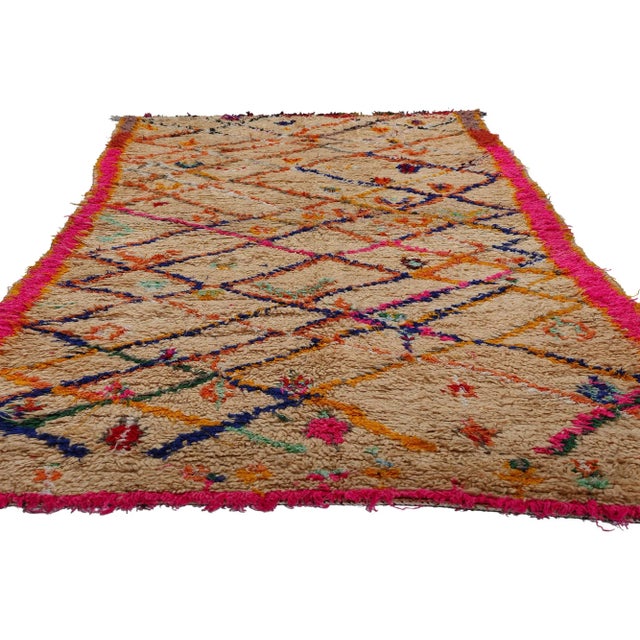 Tribal Colorful Vintage Moroccan Azilal Rug - 04'01 X 08'08 For Sale - Image 3 of 9